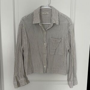LIKE NEW Z Supply Black and White Striped Casual Shirt